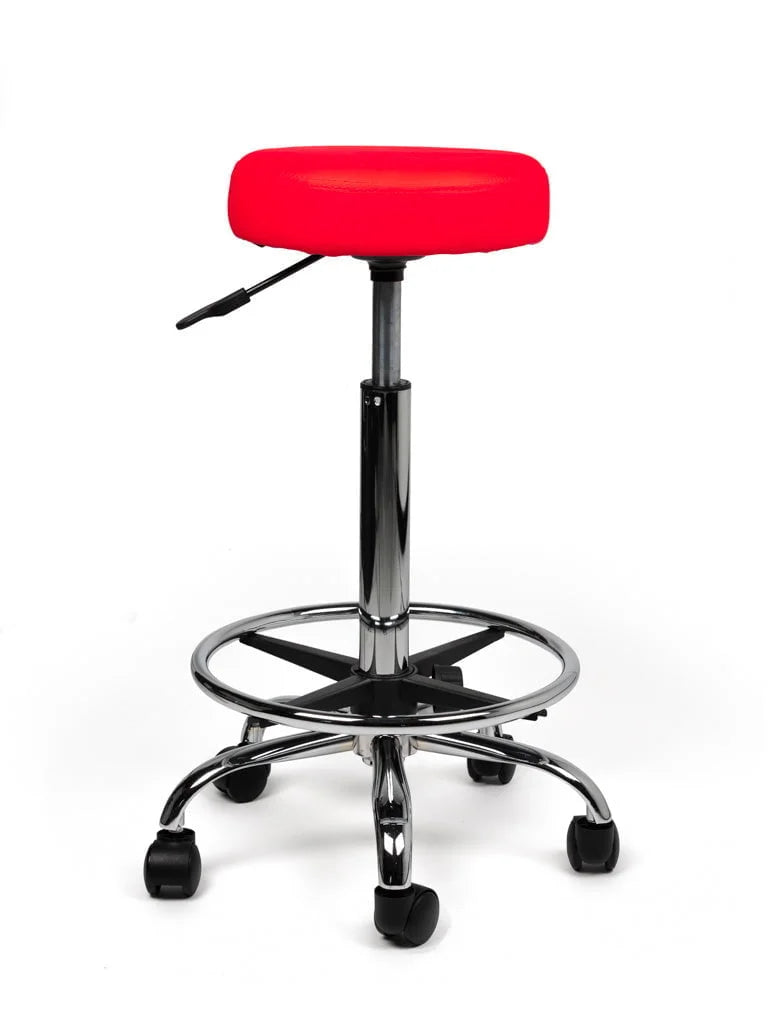 Ergonomische Tabouret Rood op Wielen