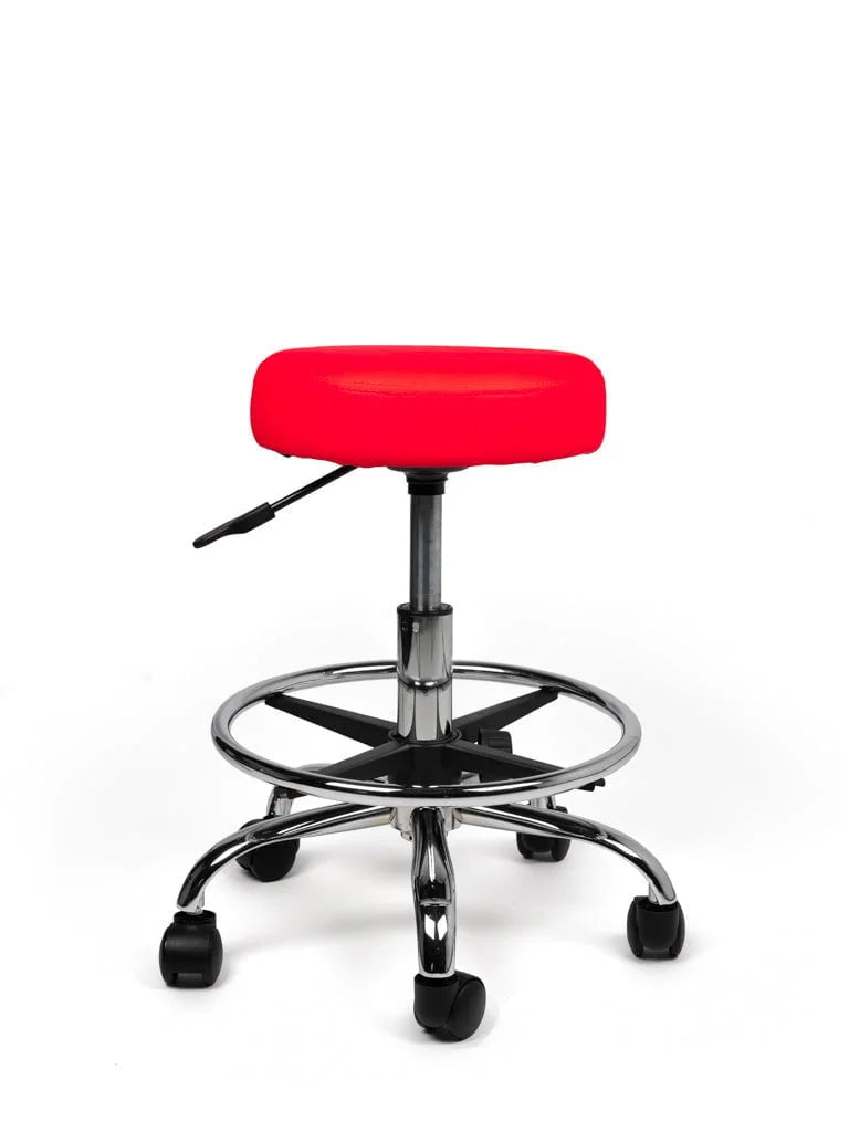 Ergonomische Tabouret Rood op Wielen